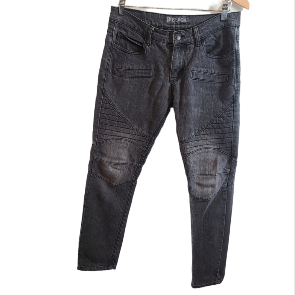 CJ Black Moto Biker Skinny Jeans